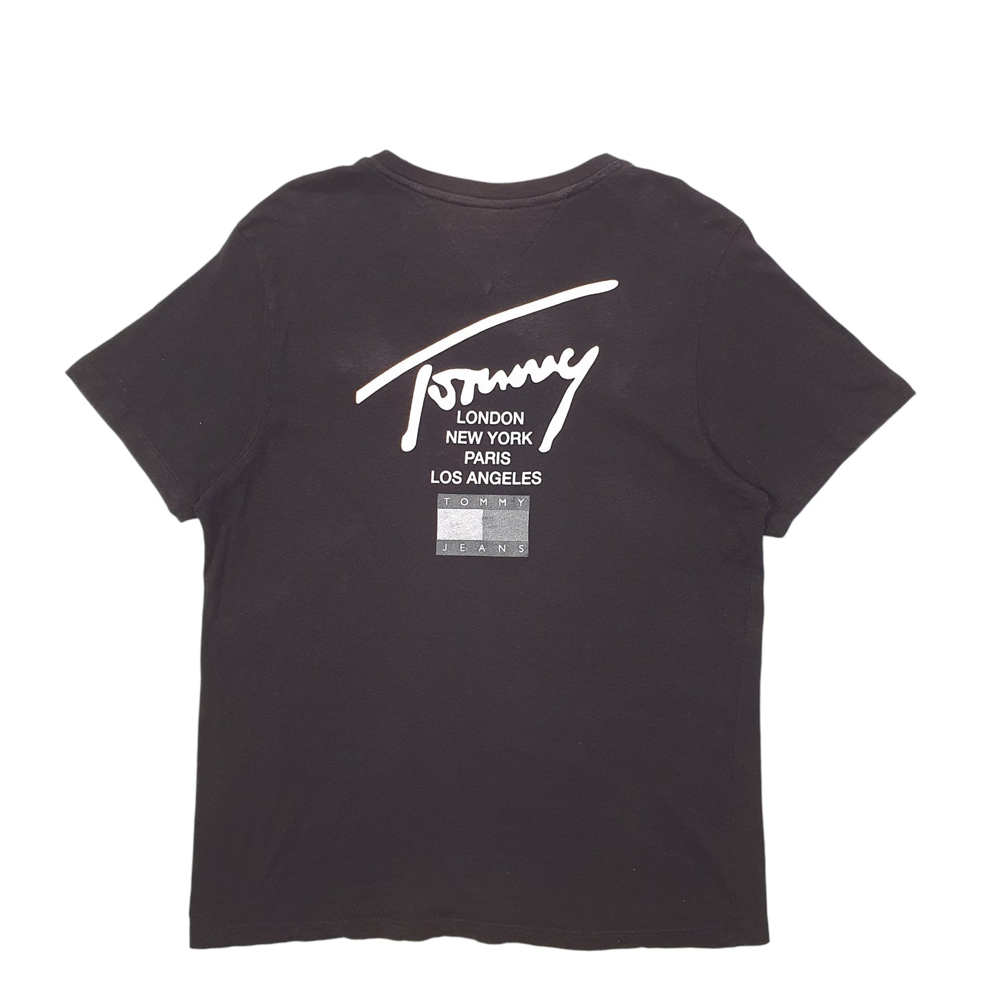 Womens Black Tommy Hilfiger Spellout Short Sleeve T Shirt