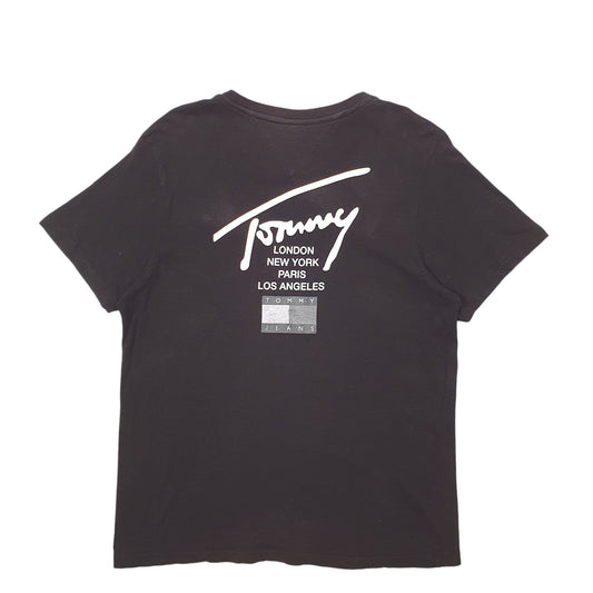 Womens Black Tommy Hilfiger Spellout Short Sleeve T Shirt