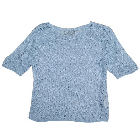 Womens Blue Dolce & Gabbana Knit Blouse Short Sleeve T Shirt