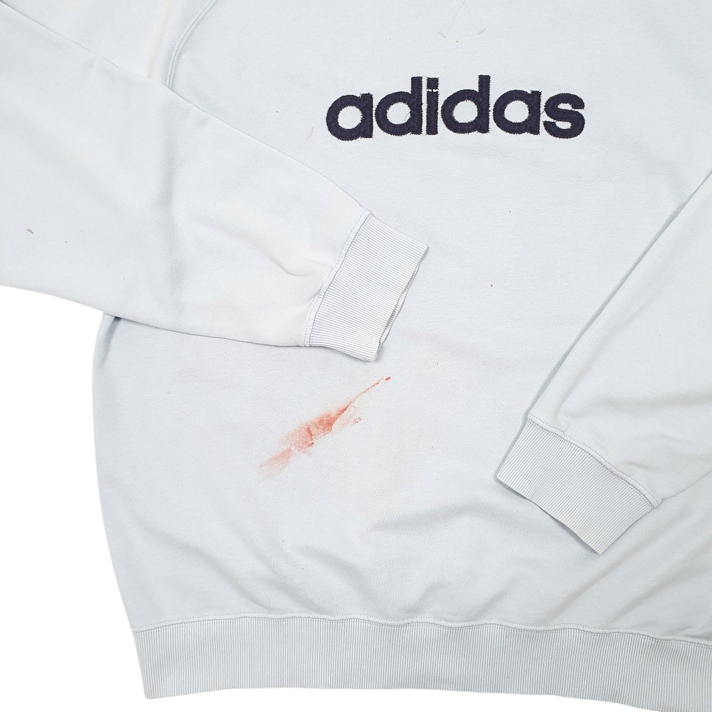 Mens Blue Adidas Vintage Raglan Crewneck Jumper