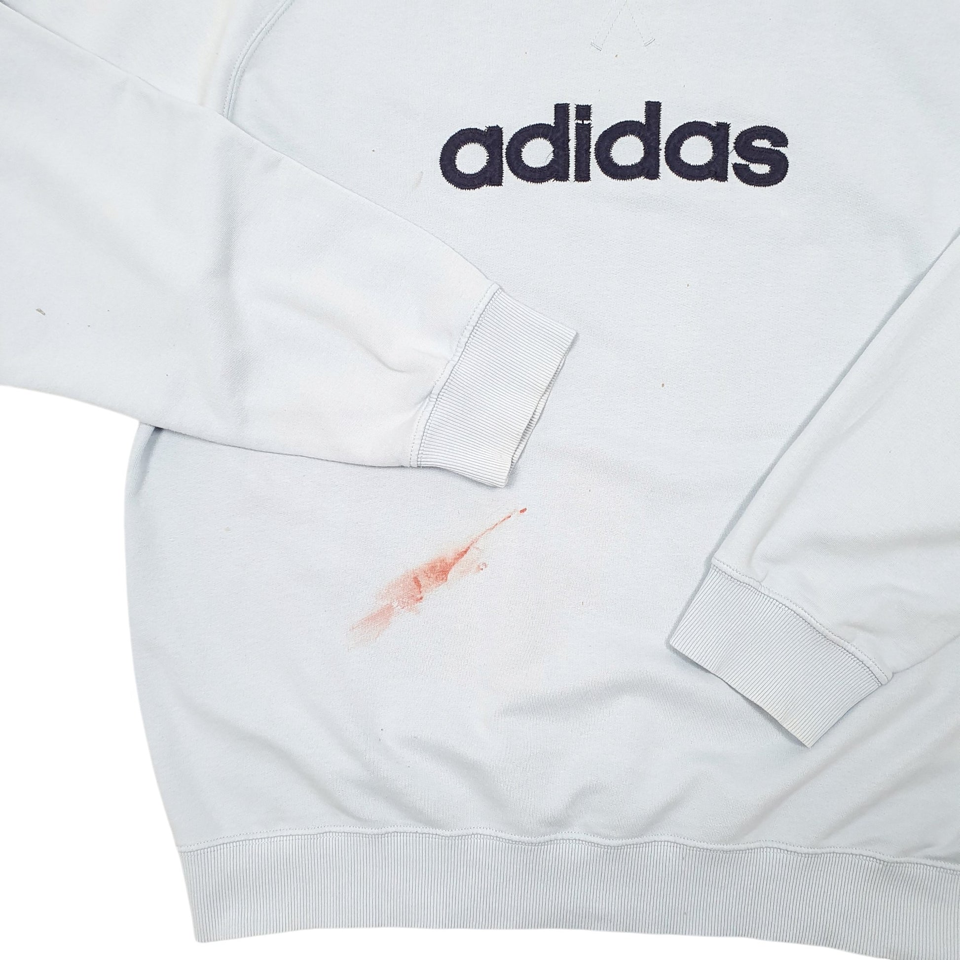 Mens Blue Adidas Vintage Raglan Crewneck Jumper