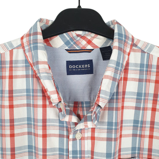 Mens White Dockers  Short Sleeve Shirt