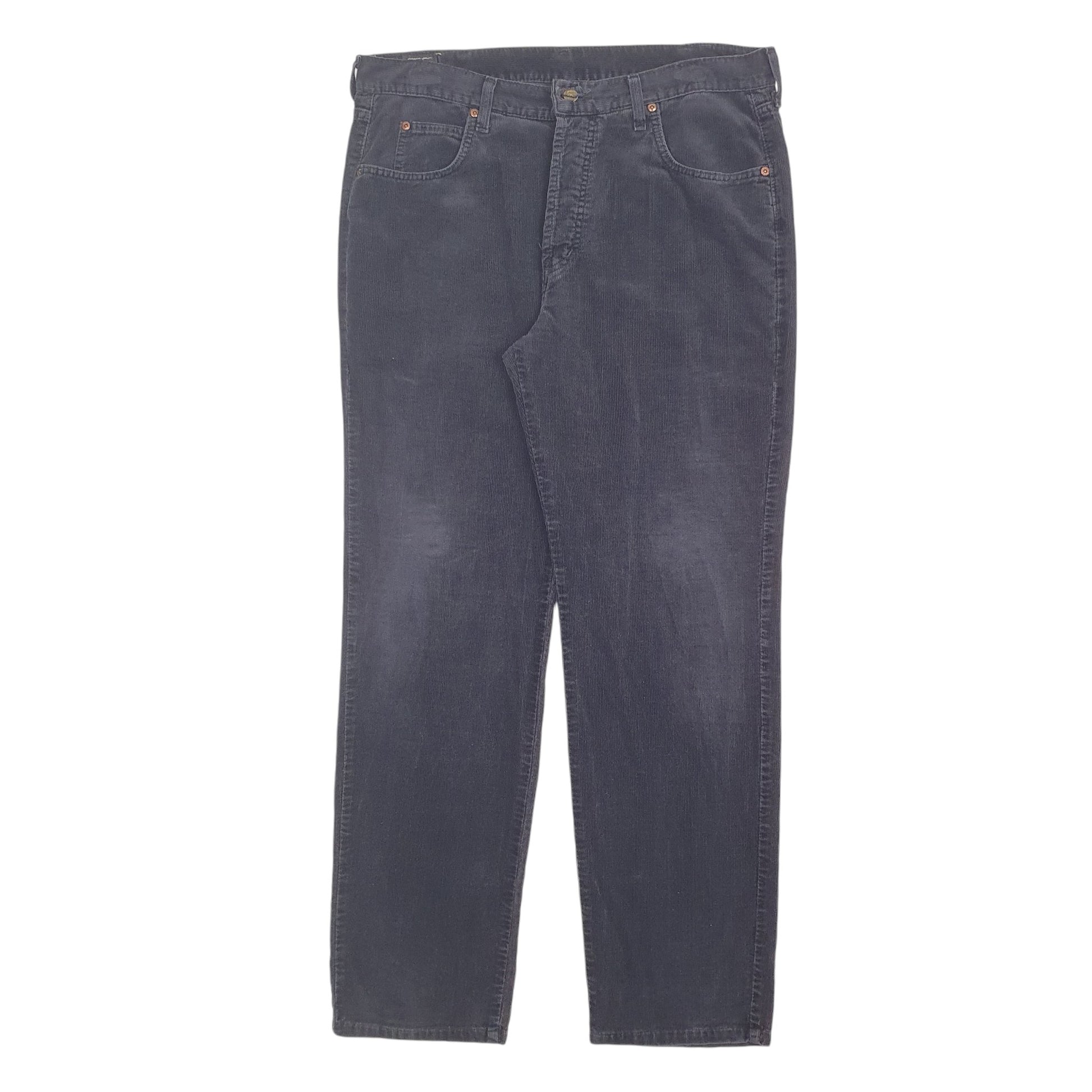 Mens Black Lee  Corduroy Trousers