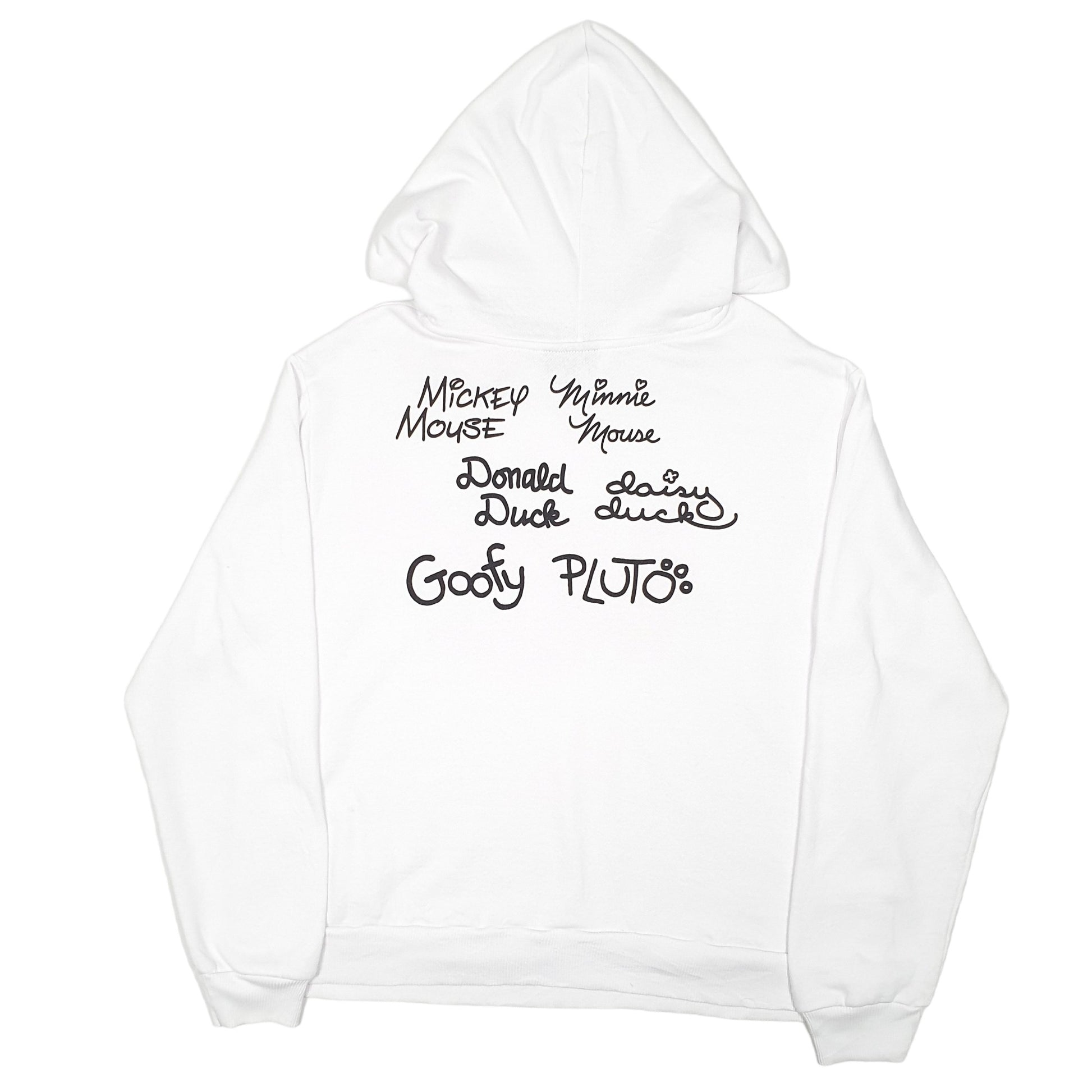 Womens White Disney Mickey Mouse Donald Pluto Minnie Goofy Hoodie Jumper