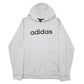 Mens Grey Adidas Spellout Hoodie Jumper