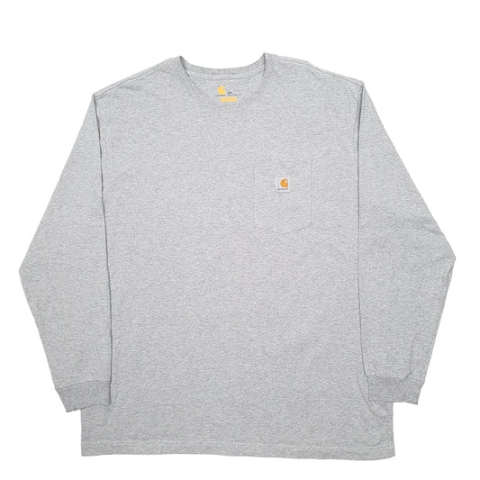 Mens Grey Carhartt  Long Sleeve T Shirt