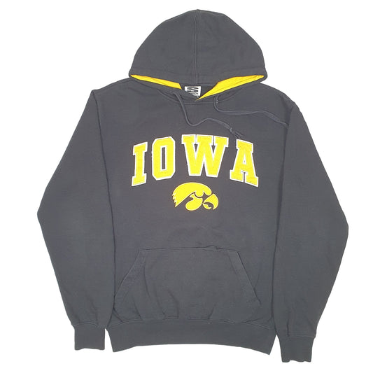 Mens Black Stadium Athletics Iowa Hawkeyes American Football Hoodie Jumper