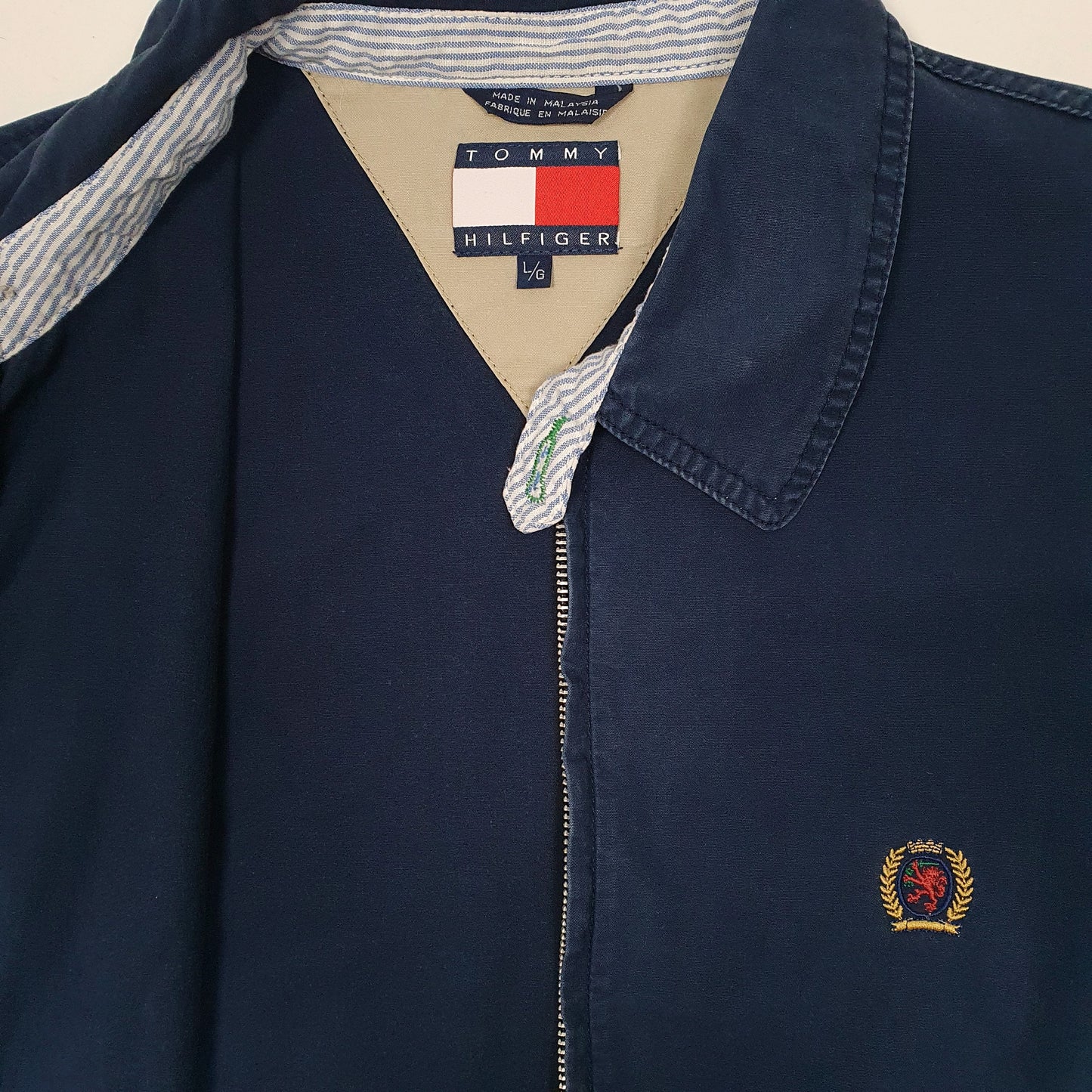 Mens Navy Tommy Hilfiger Vintage 90s Bomber  Coat