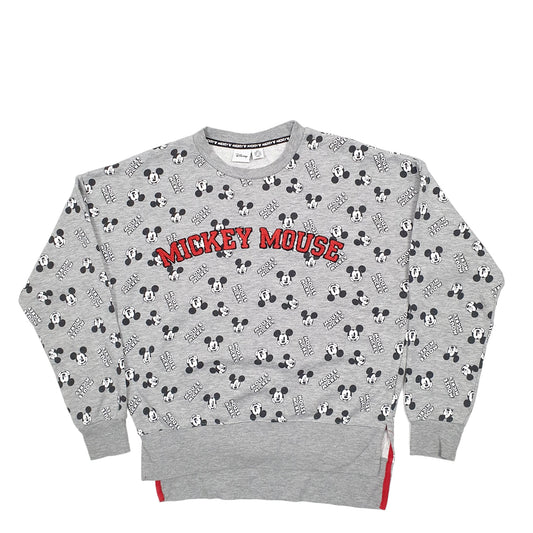 Womens Grey Mickey Mouse  Crewneck Jumper