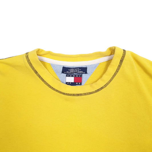 Mens Yellow Tommy Hilfiger Made In USA Vintage 90's Crewneck Jumper