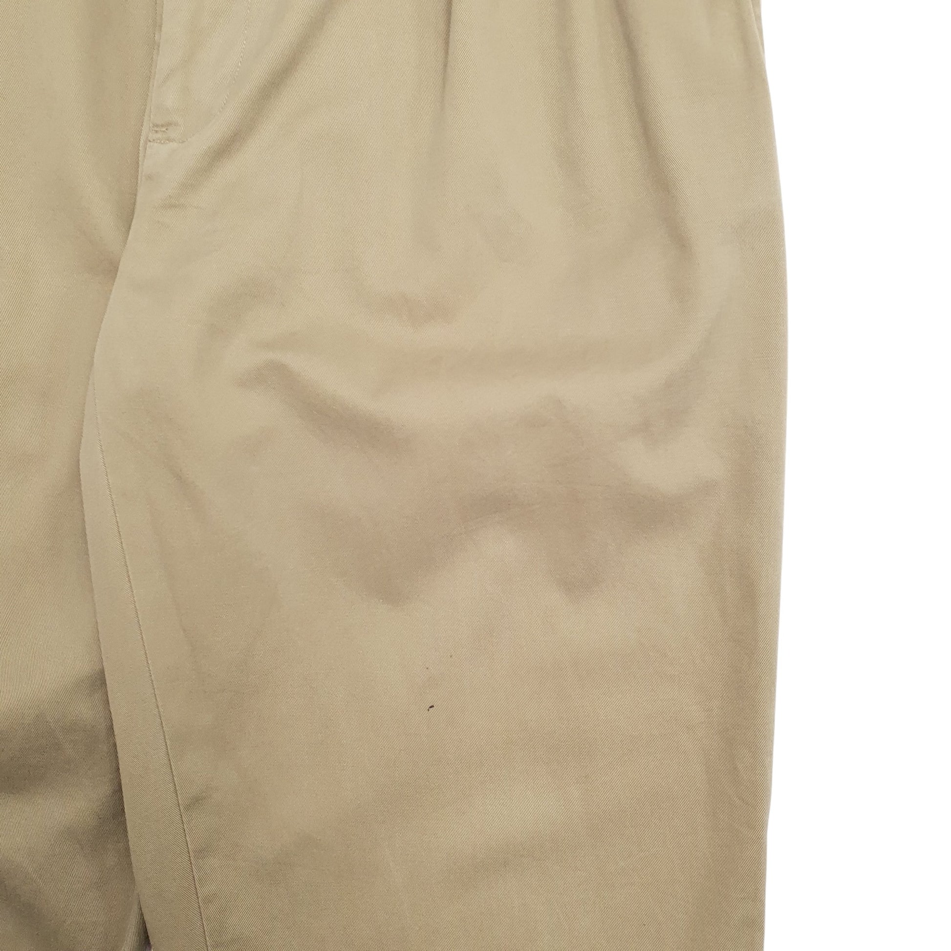 Mens Khaki Polo Ralph Lauren Double Pleated Chino Trousers
