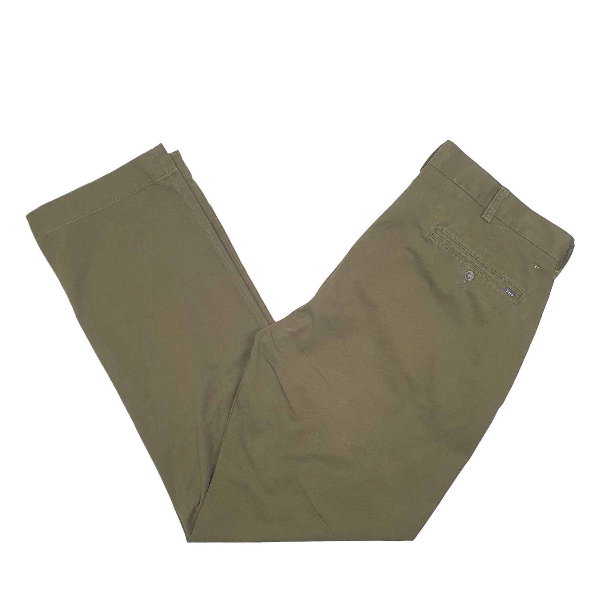 Mens Khaki Polo Ralph Lauren Stretch Classic Chino Trousers
