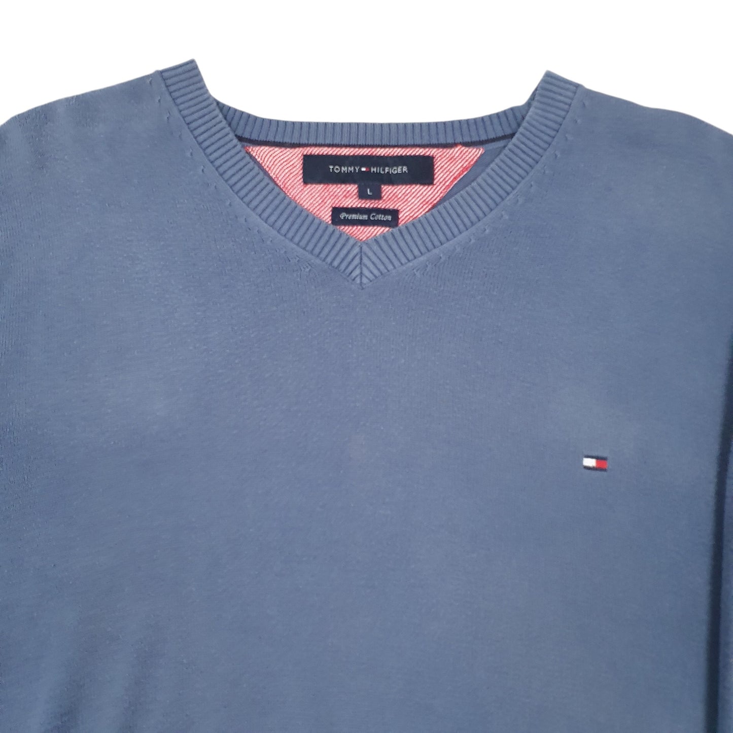 Mens Blue Tommy Hilfiger Premium Cotten Crewneck Jumper