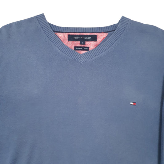 Mens Blue Tommy Hilfiger Premium Cotten Crewneck Jumper