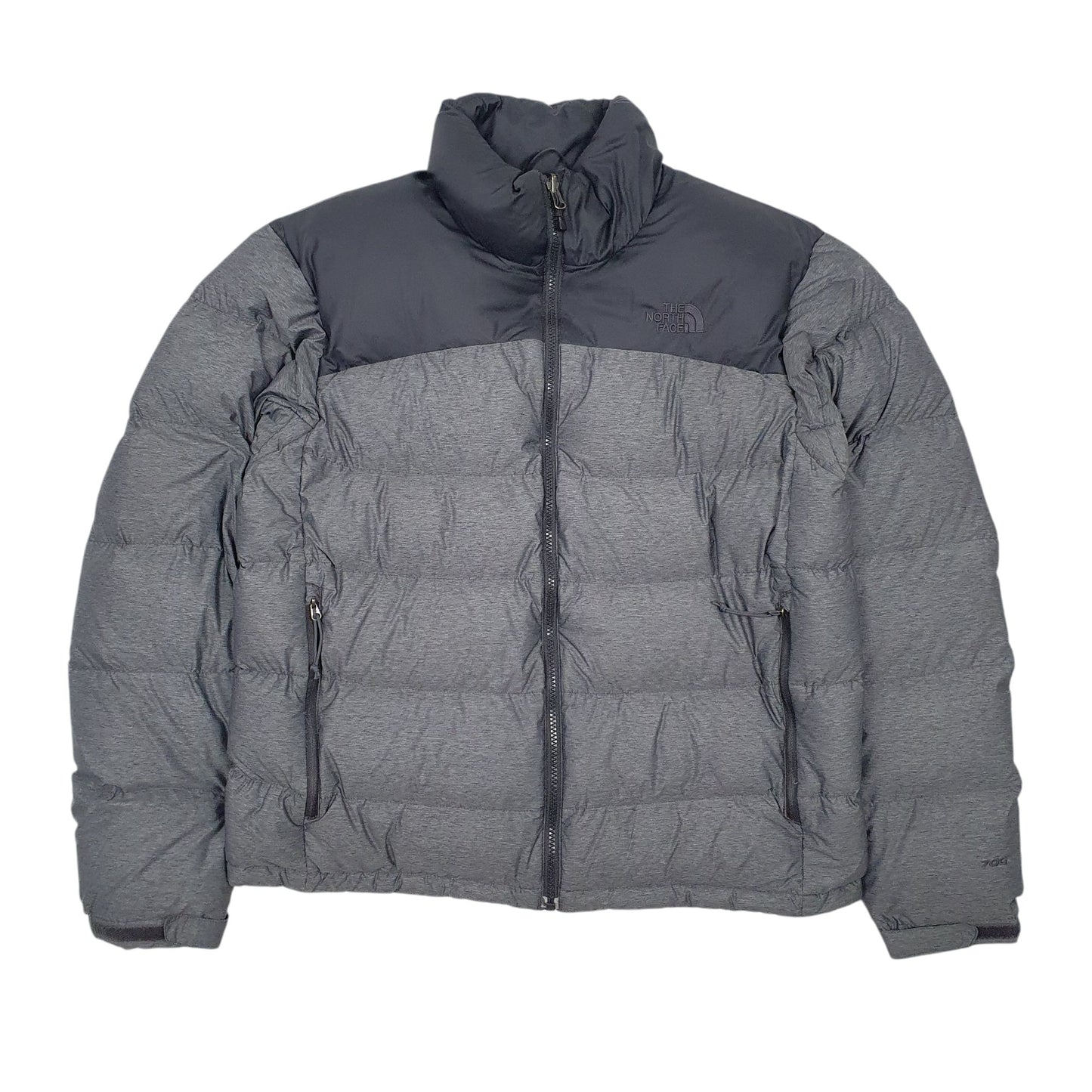 Mens Grey The North Face Nuptse 700 Full Zip Coat