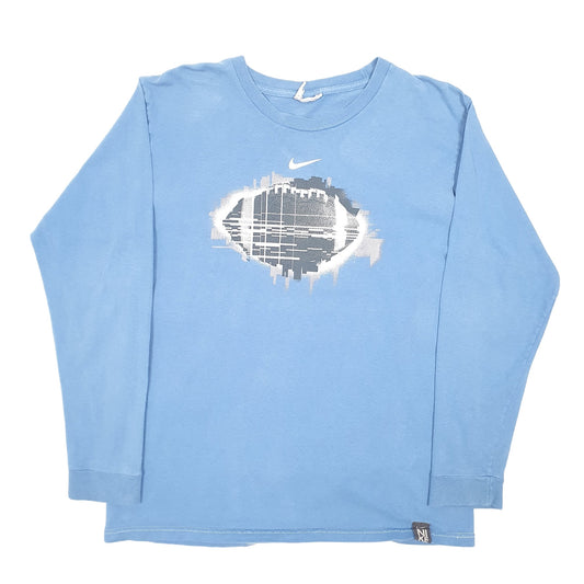 Mens Blue Nike American Football Long Sleeve T Shirt