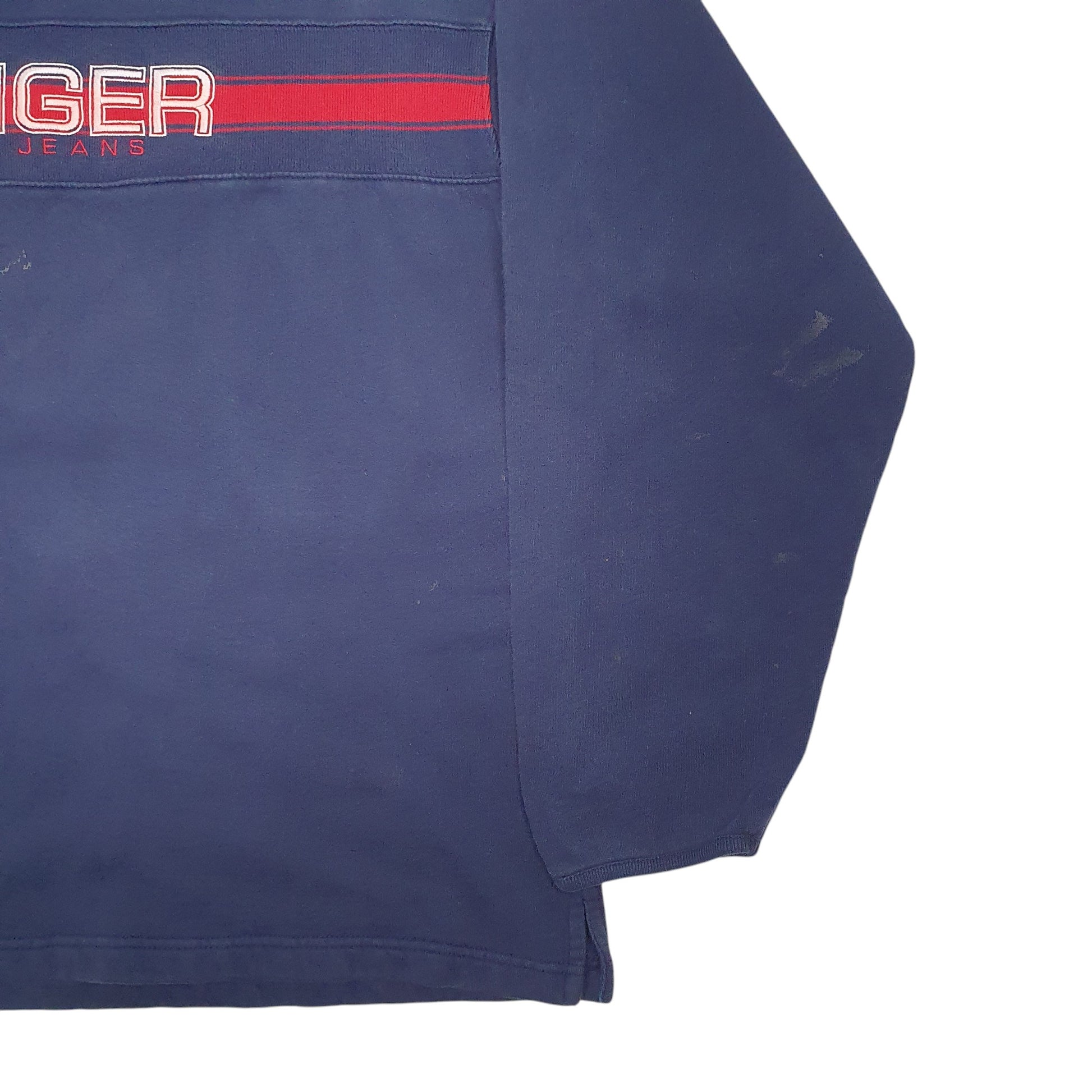 Mens Navy Tommy Hilfiger Spellout Crewneck Jumper