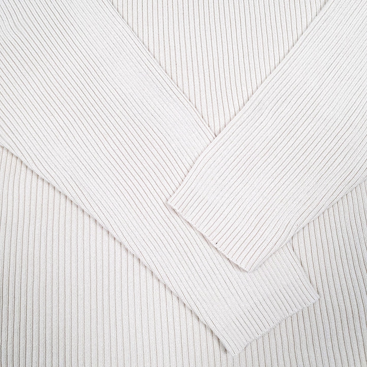 Mens Cream Tommy Hilfiger Ribbed Sweater V Neck Jumper