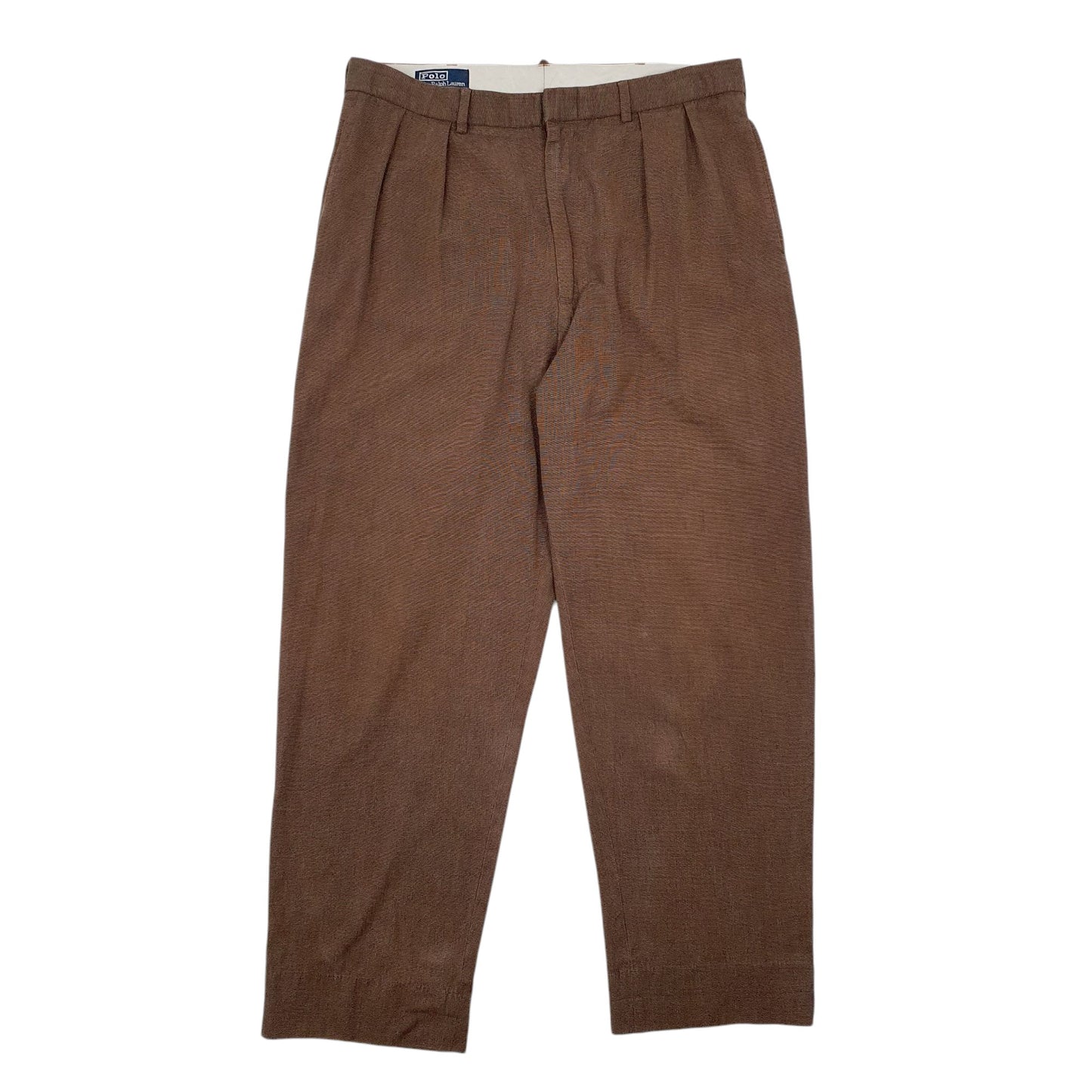 Mens Brown Polo Ralph Lauren Double Pleated Chino Trousers