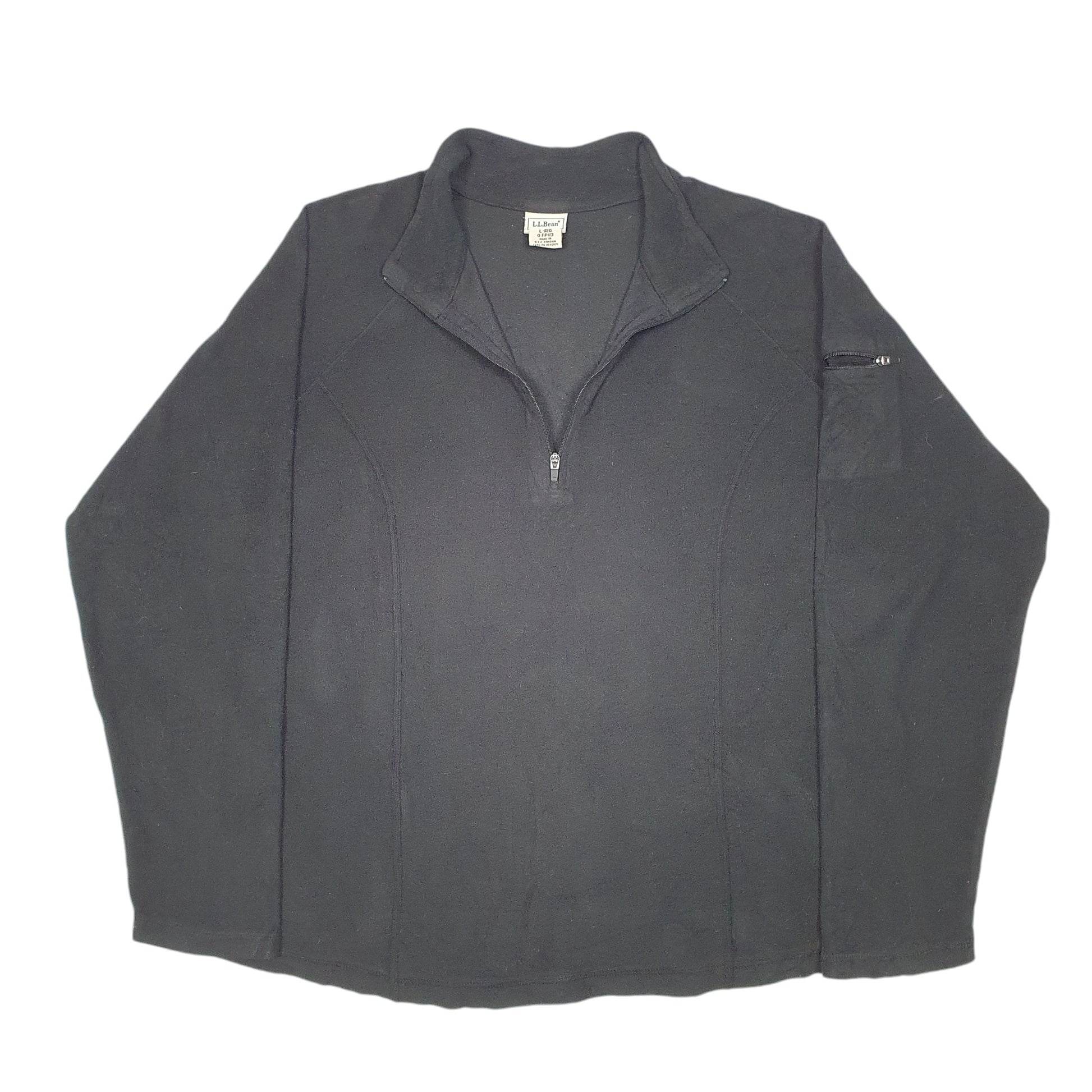 Womens Black L.L.Bean Misses Sweater Quarter Zip Jumper