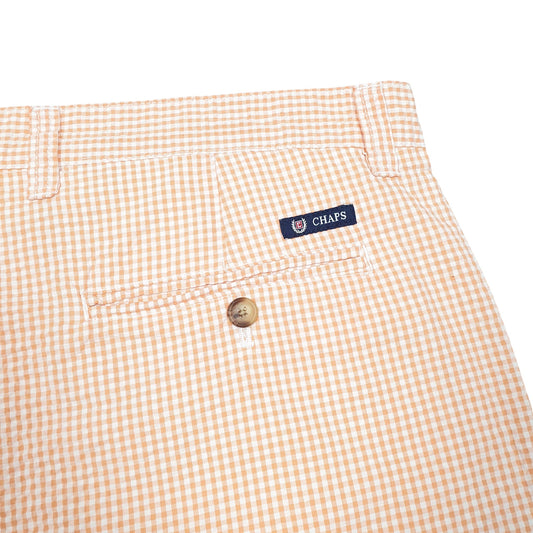Mens Orange Chaps Gingham Summer Chino Shorts