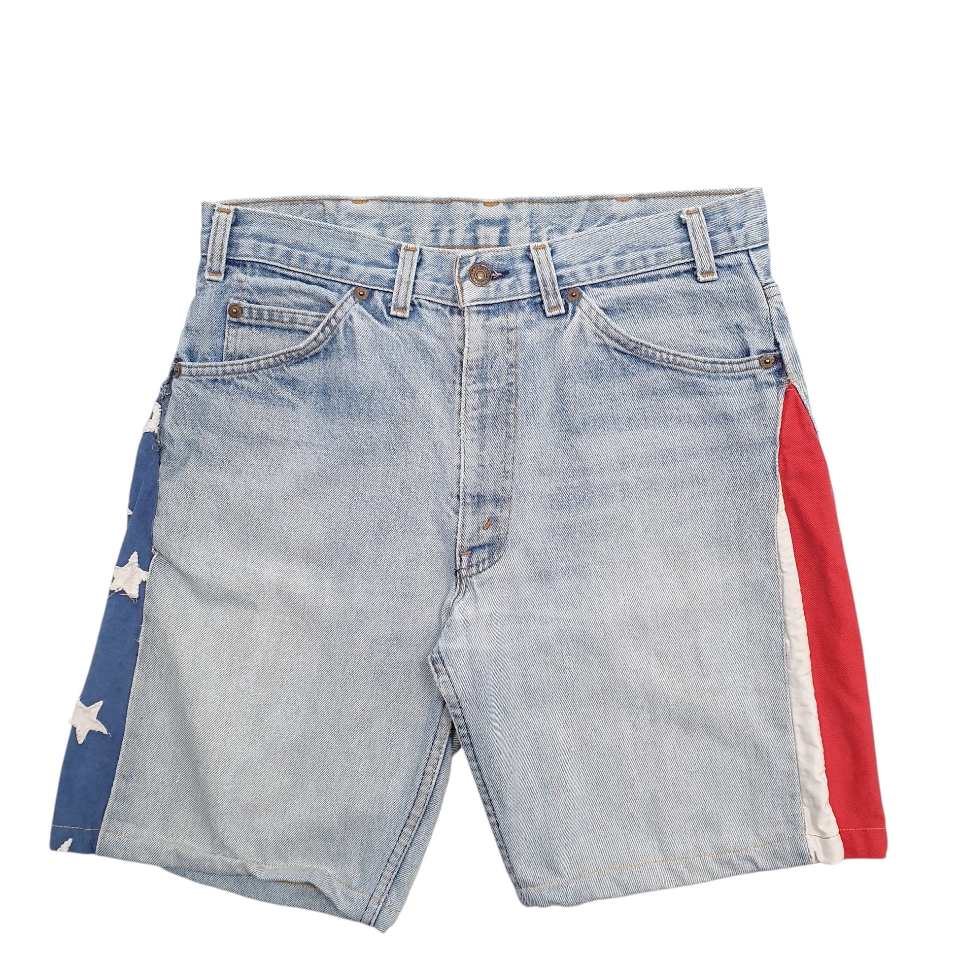 Mens Blue Levis America Reworked Denim Shorts