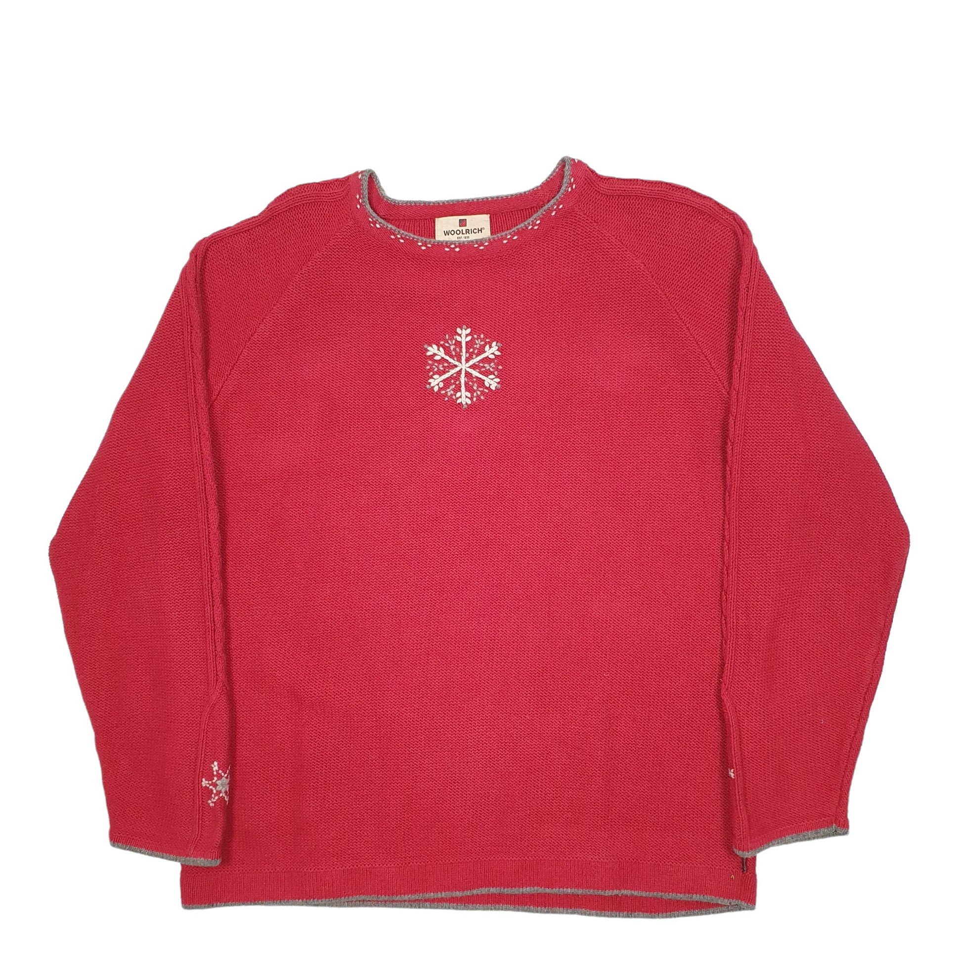 Womens Red Woolrich Knit Crewneck Jumper