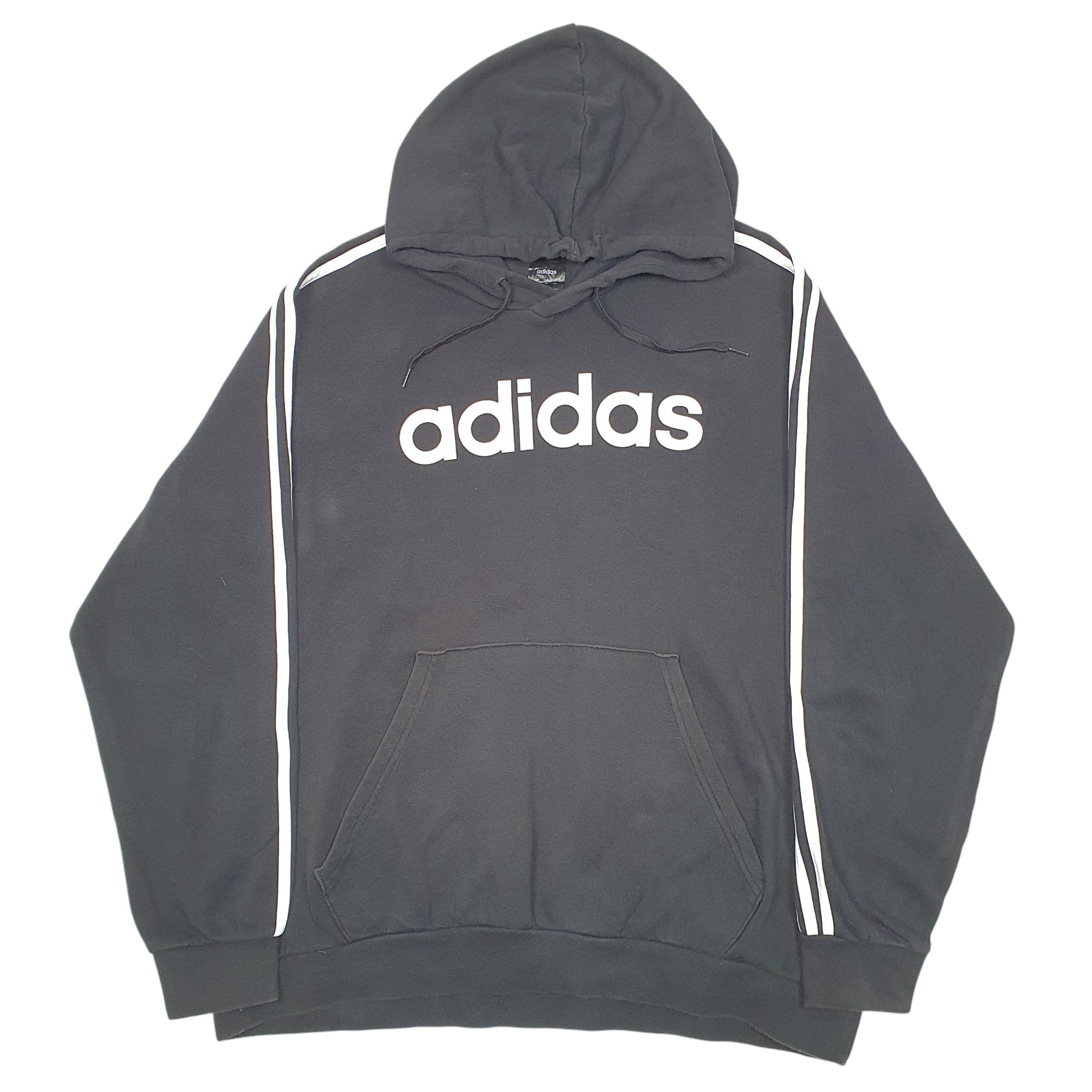 Mens Black Adidas Spellout Hoodie Jumper
