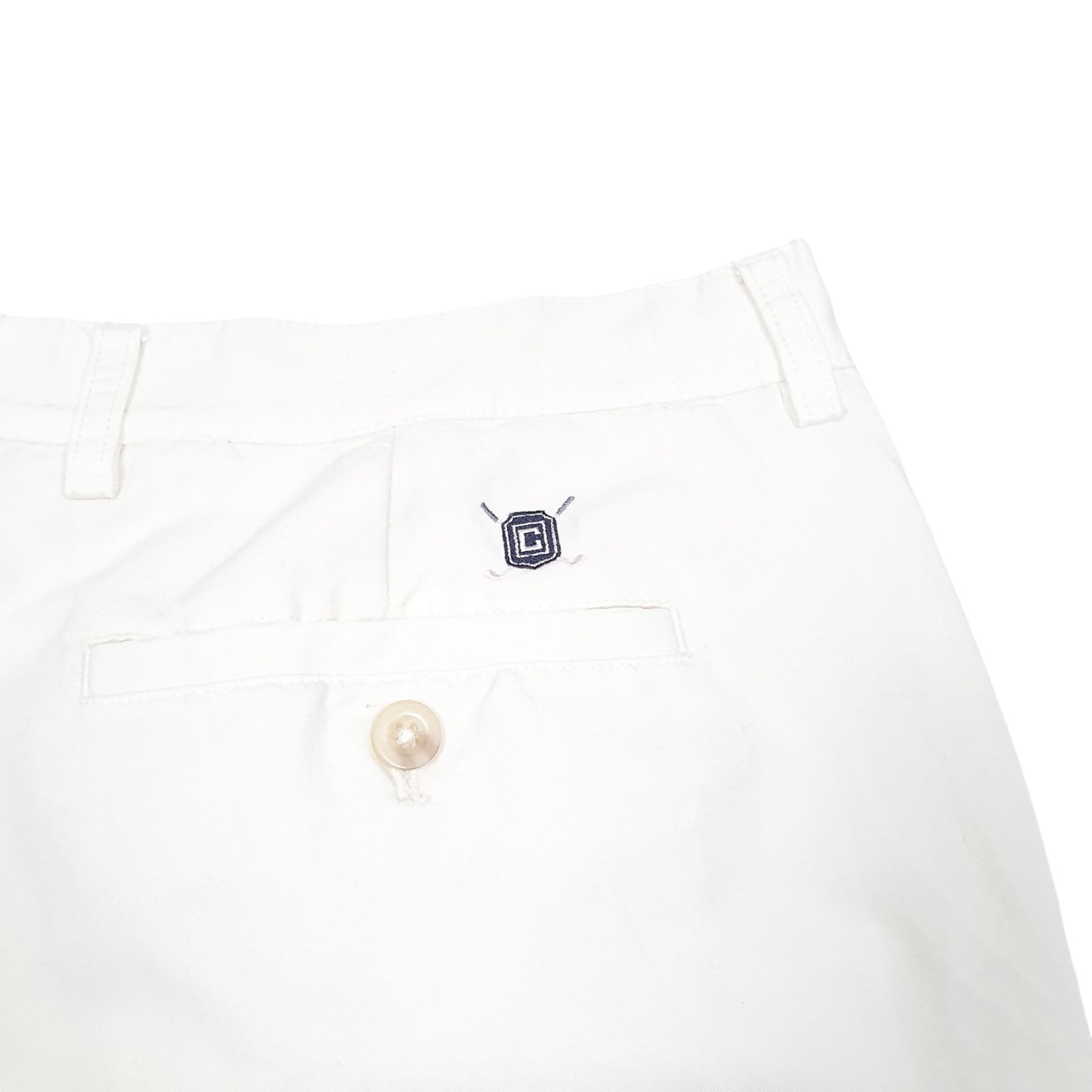 Mens White Chaps Golf Pleated Chino Shorts