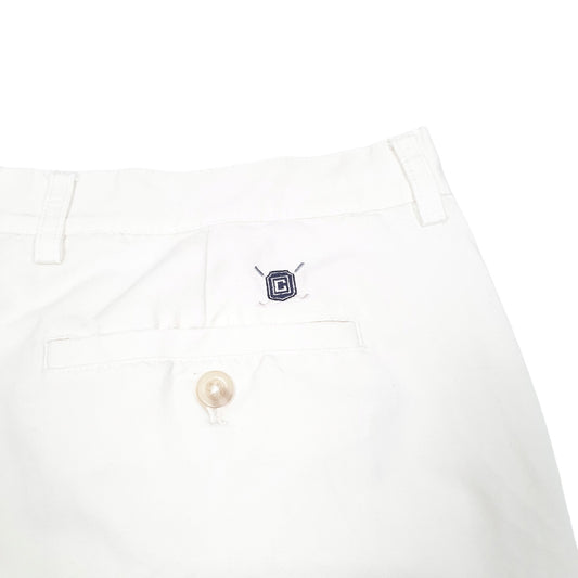 Mens White Chaps Golf Pleated Chino Shorts