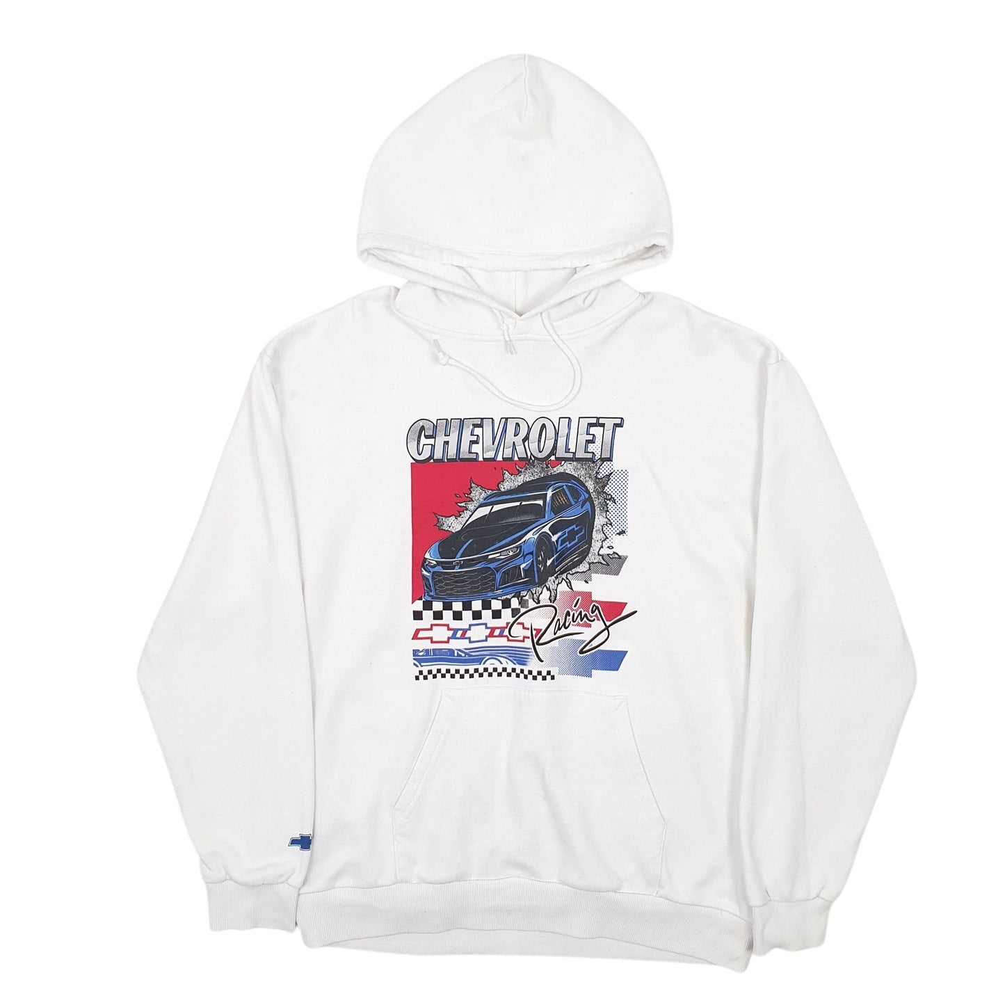 Mens White Chevrolet Nascar Hoodie Jumper