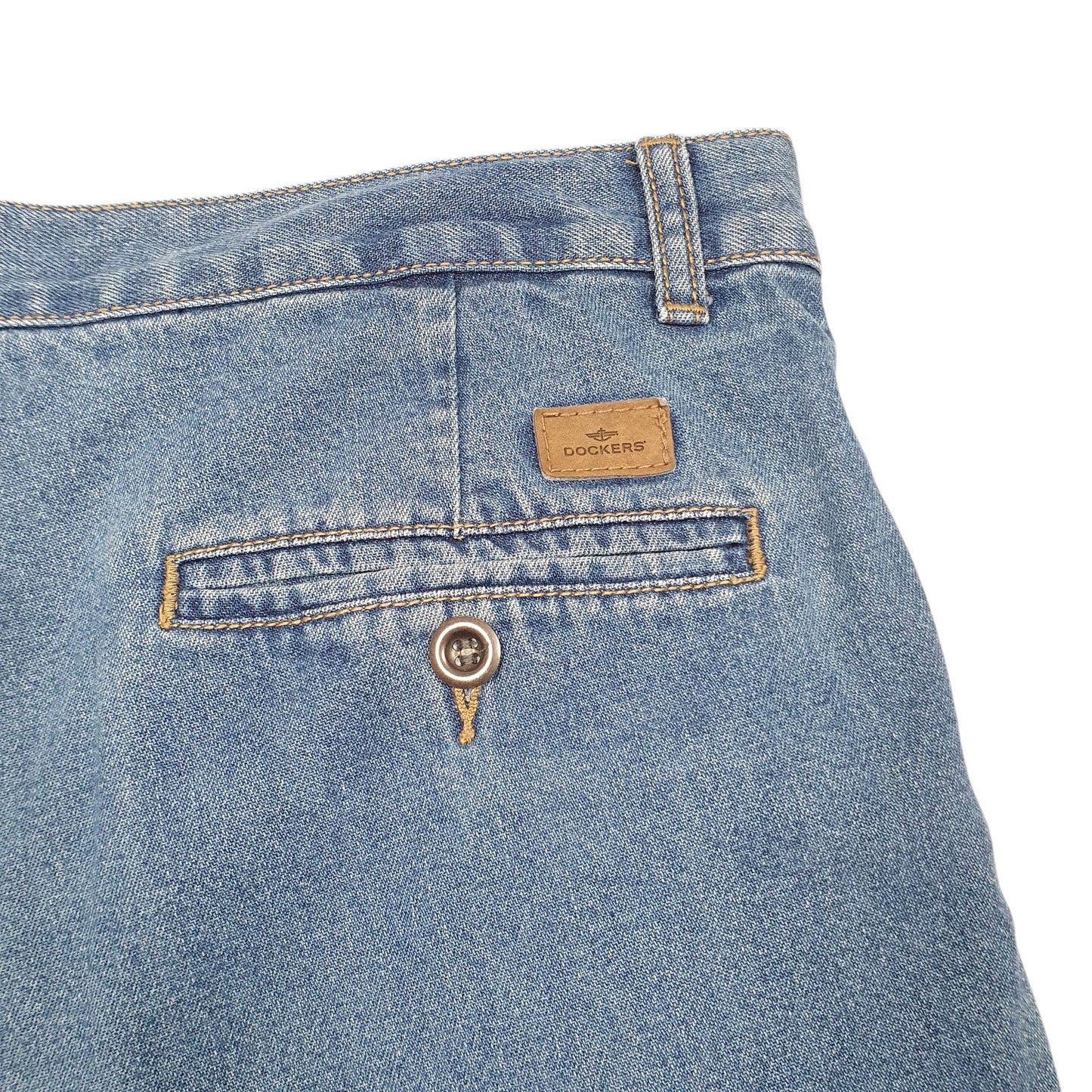 Mens Blue Dockers Double Pleated Jorts Jean Denim Shorts