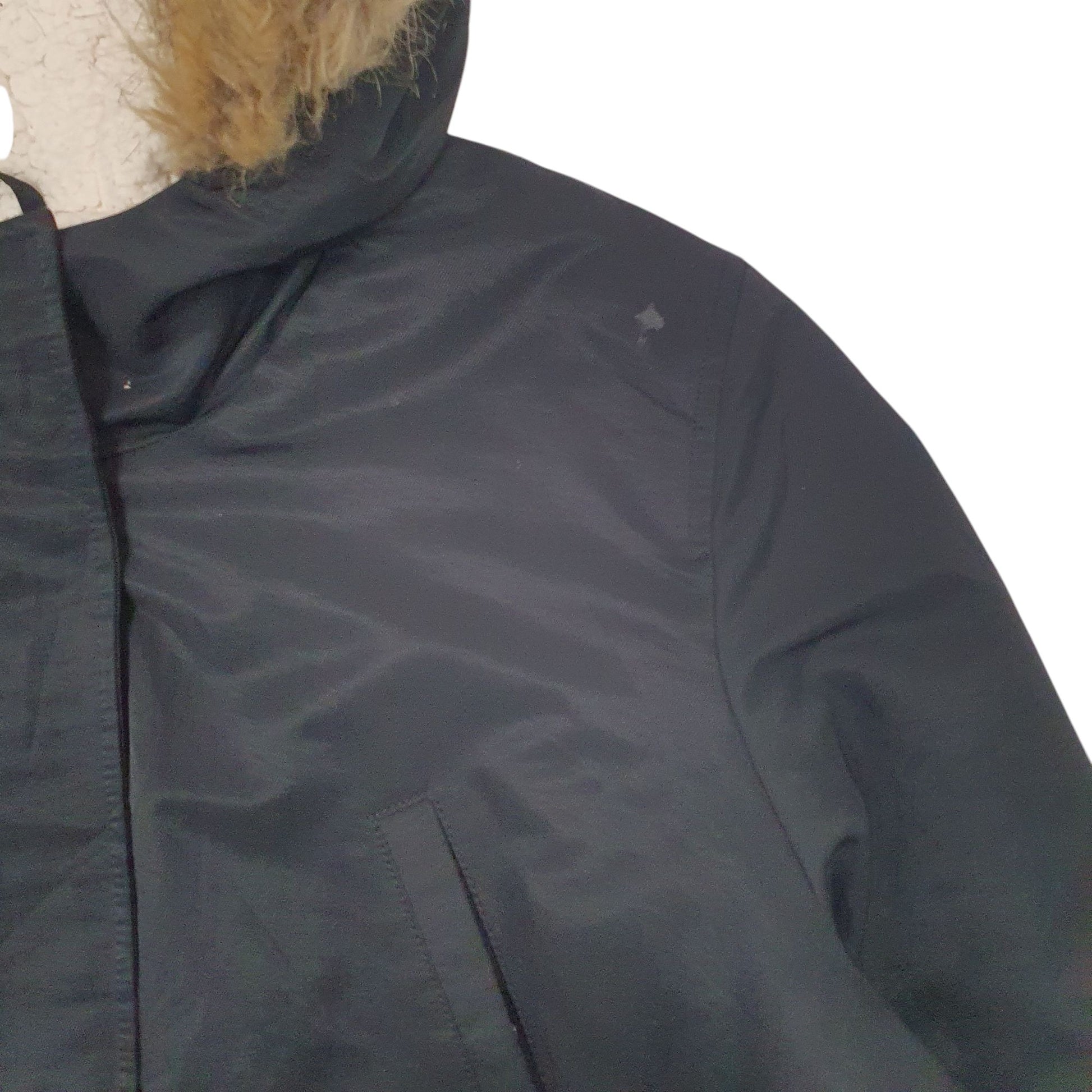 Womens Black Levis Sherpa Lined  Coat