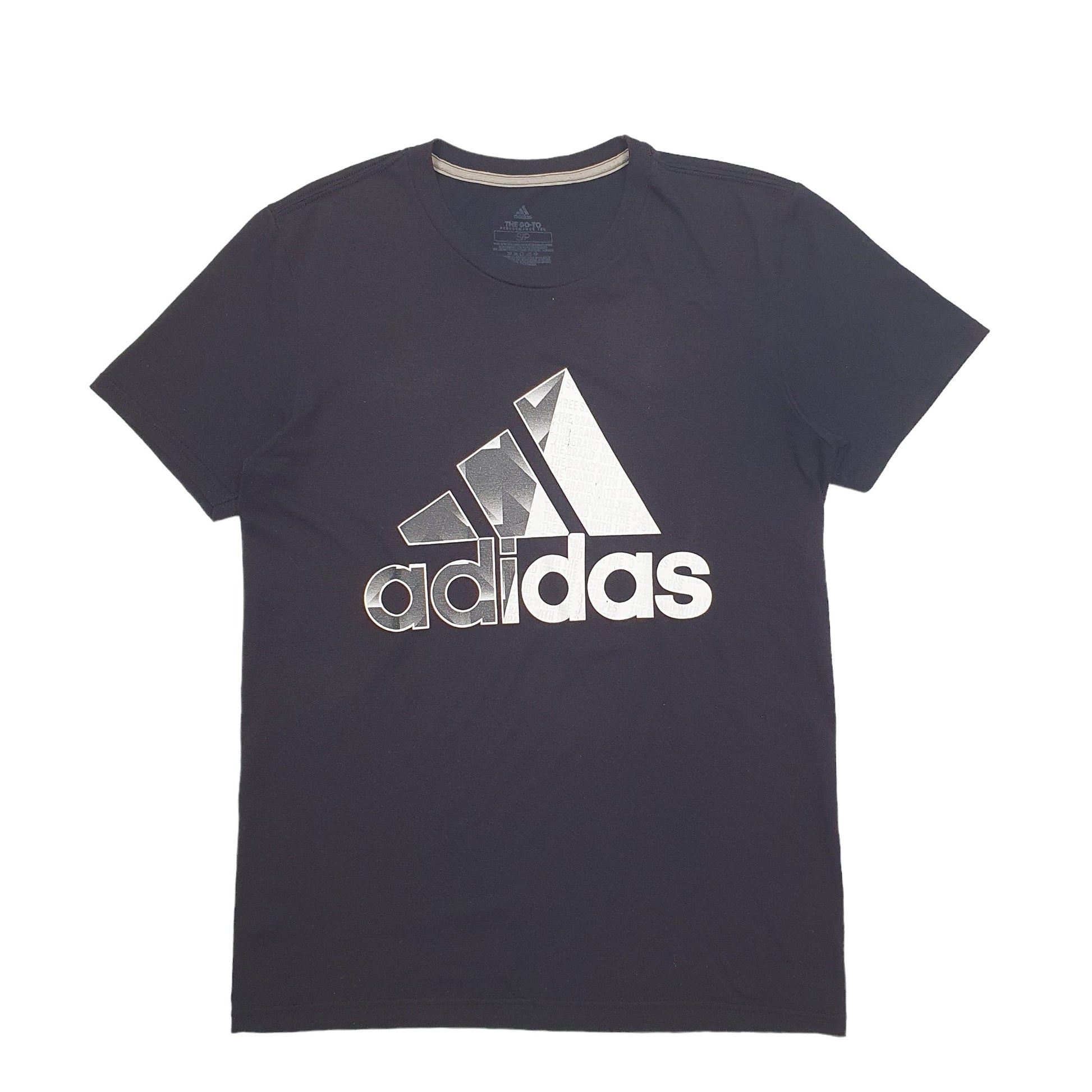 Mens Black Adidas Spellout Climalite Short Sleeve T Shirt