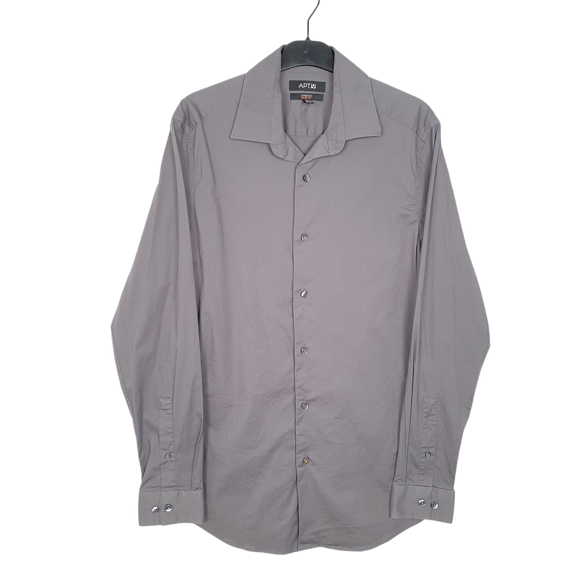 Mens Grey APT.9 Stretch Long Sleeve Shirt