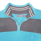 Mens Blue Nautica Knit Striped Sweater Quarter Zip Jumper