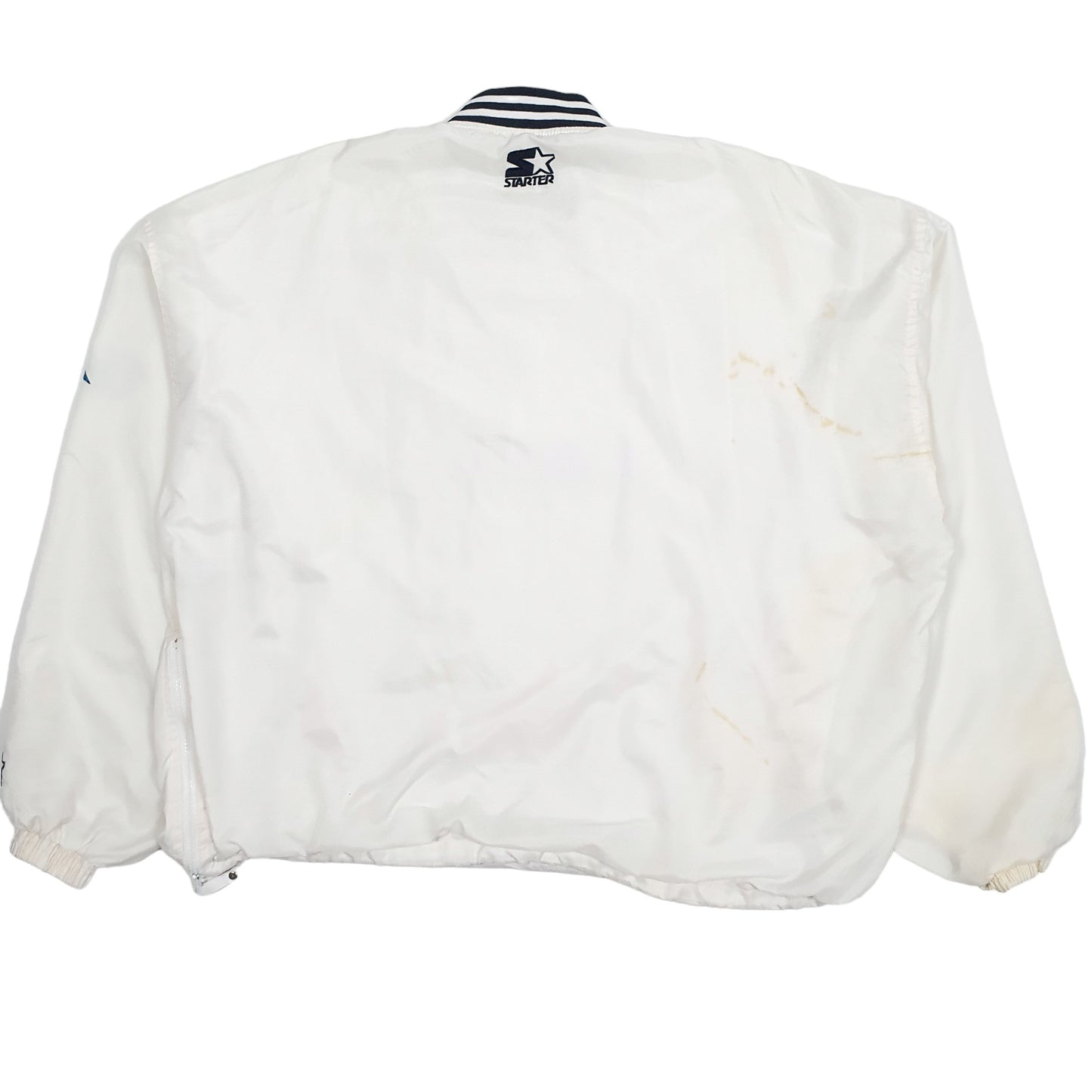 Mens White Starter NFL Carolina Panthers Pullover Vintage 90s  Coat