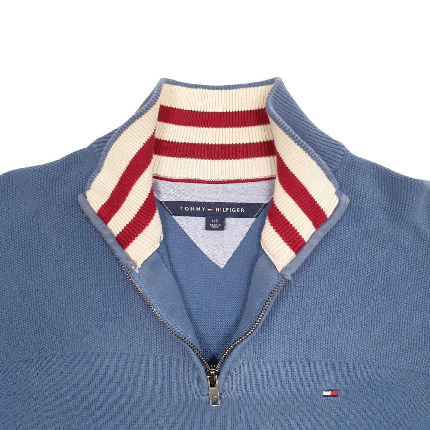 Mens Blue Tommy Hilfiger  Quarter Zip Jumper