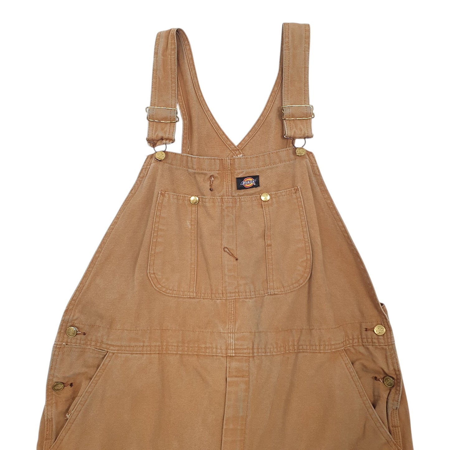 Mens Beige Dickies Denim Overalls Bib Dungaree Trousers