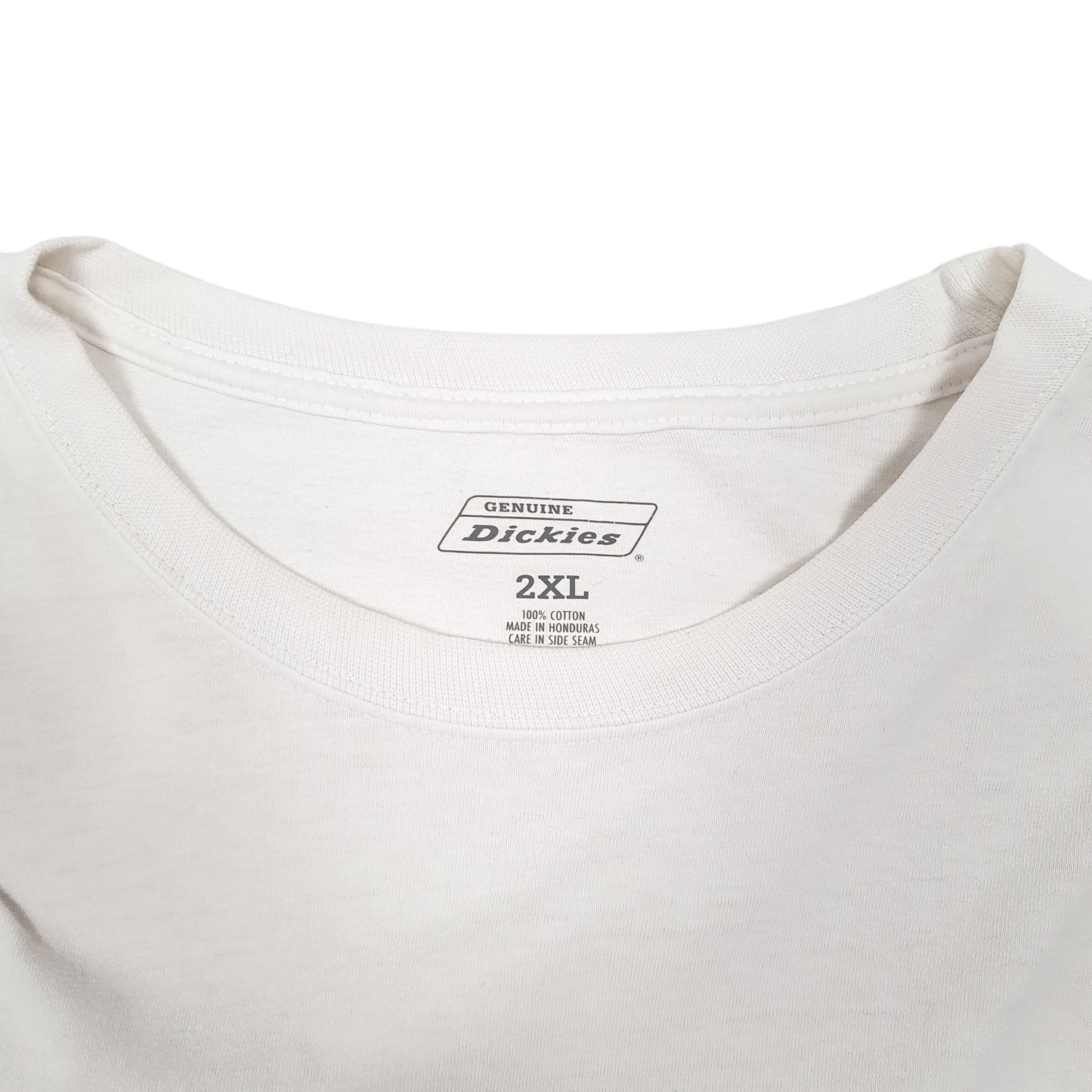Mens White Dickies Pocket Workwear Short Sleeve T Shirt