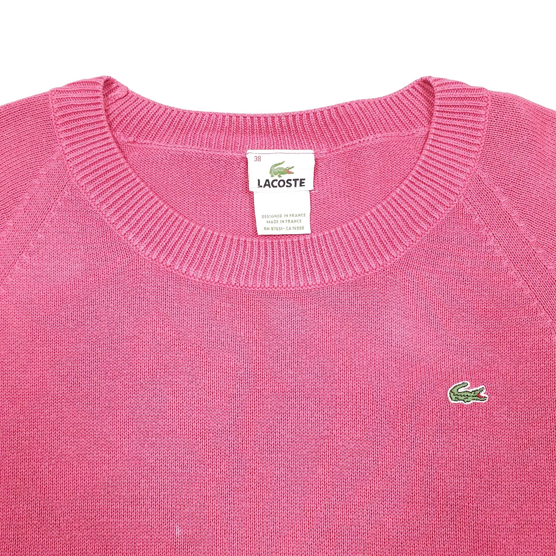 Womens Pink Lacoste Knit Crewneck Jumper