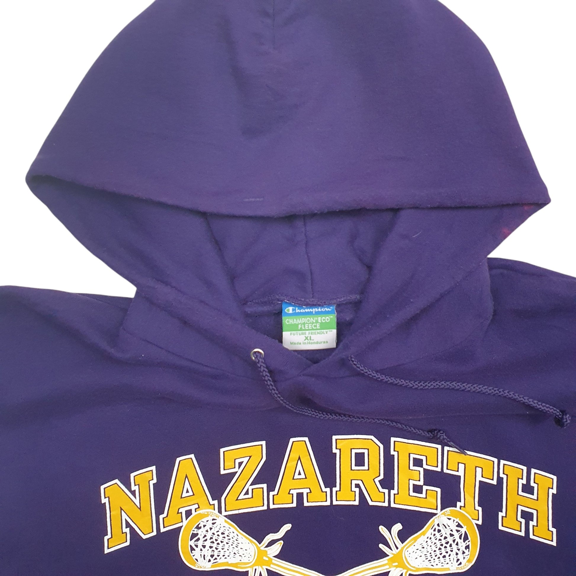 Mens Purple Champion Nazareth Lacrosse Spellout Hoodie Jumper