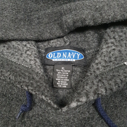 Mens Grey Old Navy Spellout Hoodie Jumper