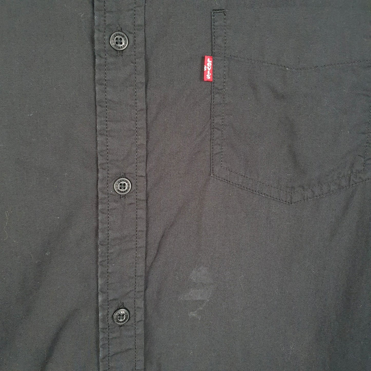Mens Black Levis Tagged XL but measures like L Short Sleeve Shirt