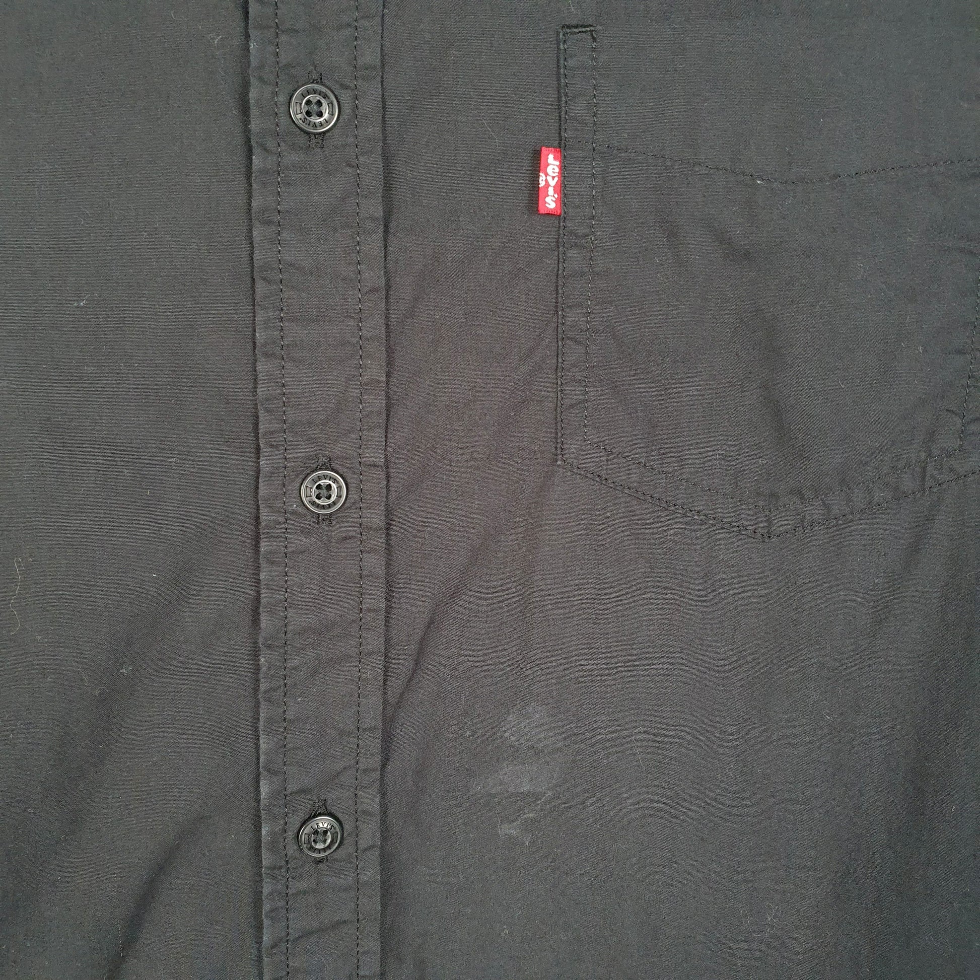 Mens Black Levis Tagged XL but measures like L Short Sleeve Shirt