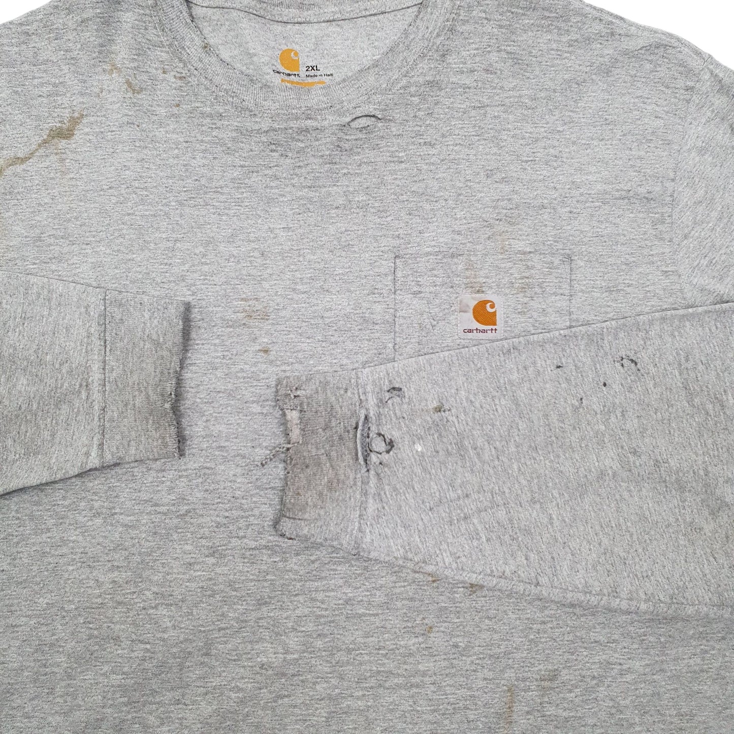 Mens Grey Carhartt  Long Sleeve T Shirt