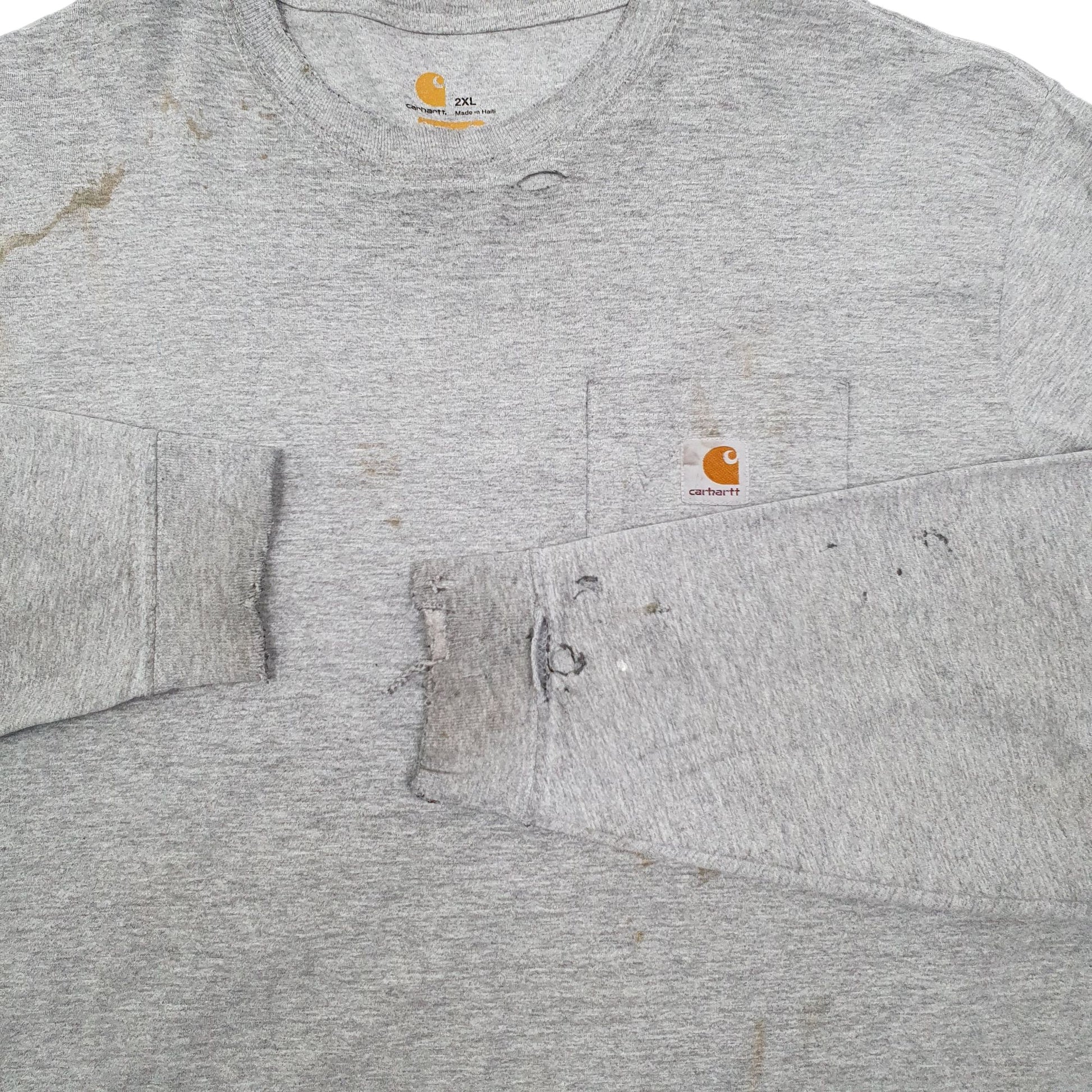 Mens Grey Carhartt  Long Sleeve T Shirt