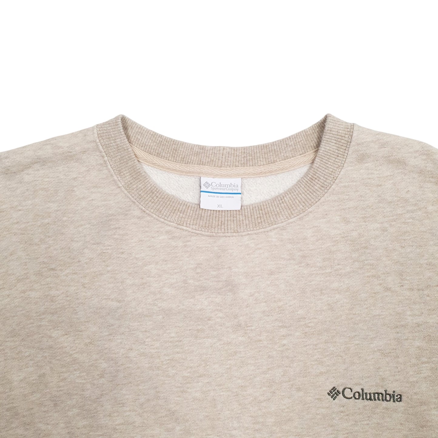 Mens Beige Columbia  Crewneck Jumper