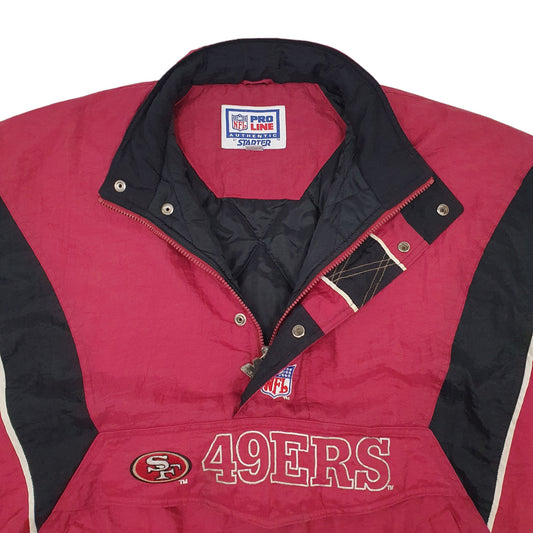 Mens Burgundy Starter Pro Line NFL 49ers Pullover  Coat