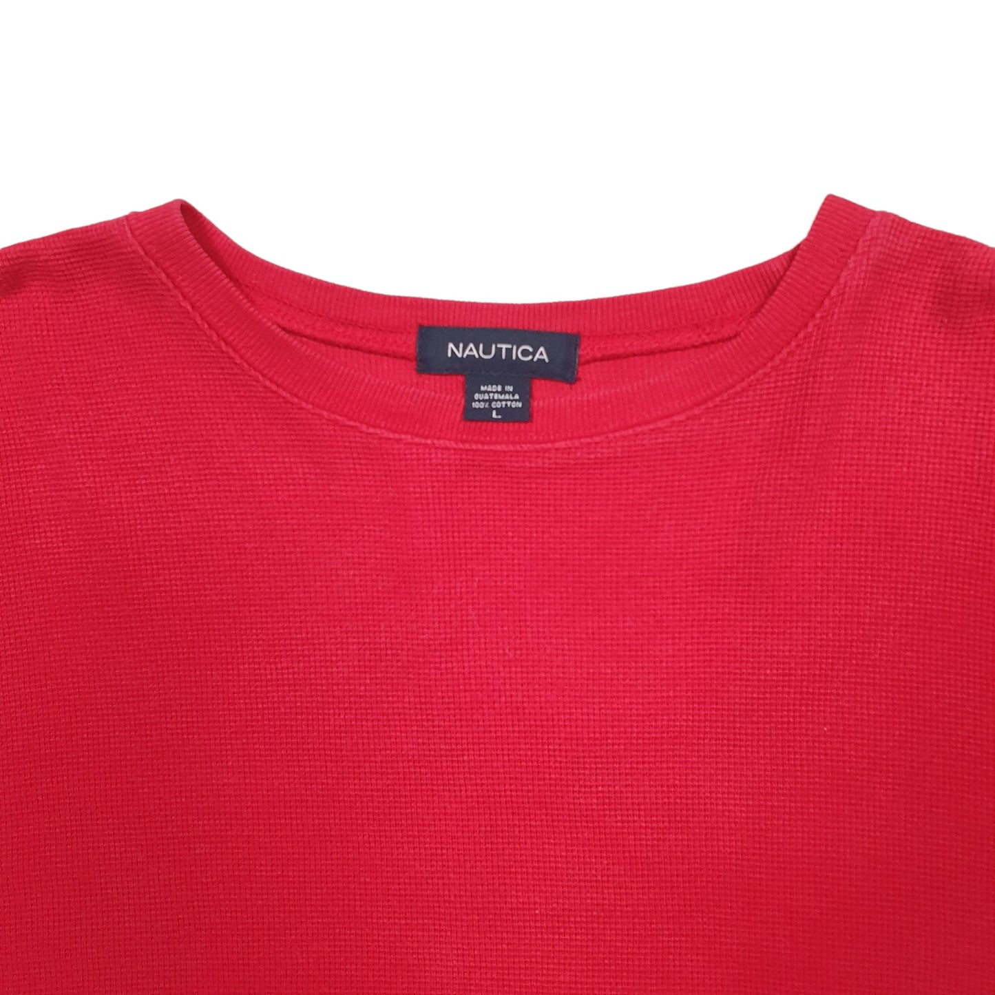 Mens Red Nautica Knit Crewneck Jumper